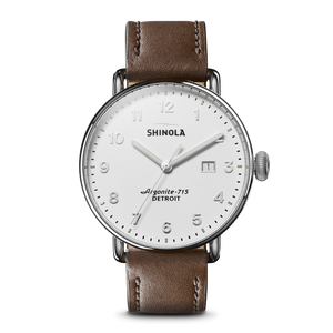 Canfield Watch Alabaster Dial / Brown Leather Strap Alabaster Dial
