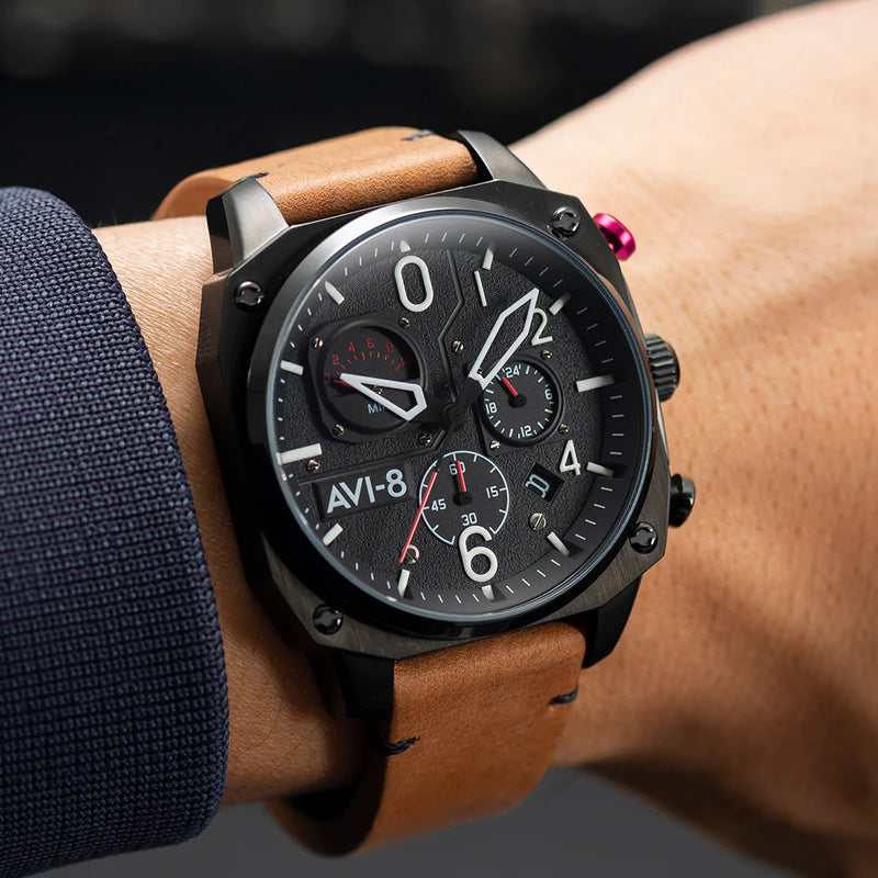 Hawker Hunter Retrograde Chronograph | Black Dial