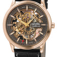Five Points - Skeleton Slim ETA 2892 movement, Black Skeletal Dial, Black Italian Leather Strap | Black Skeleton Dial