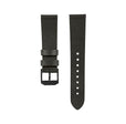 STRAP, 20mm, ITALIAN LEATHER, CROSS HATCH, IP BLACK BUCKLE, MOSS GREEN, STANDARD ITALIAN LEATHER, CROSS HATCH