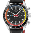Regatta GV2 Swiss Quartz,Tide cycle indicator, Black dial, Black Italian Leather Strap | Black Dial