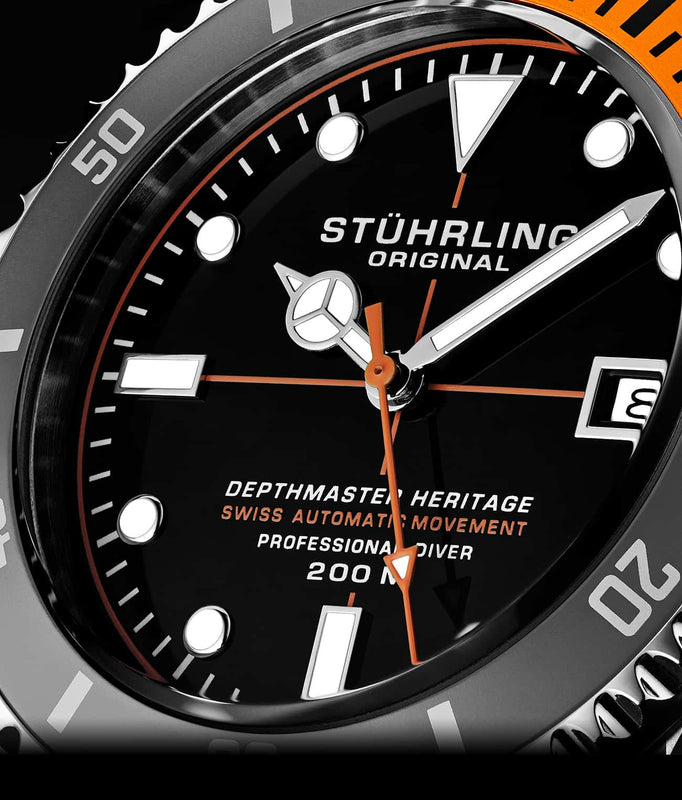 Aquadiver Black Dial/ Silver Stainless Steel Orange | Black Dial