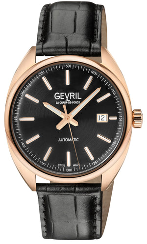Five Points Gevril Selita SW200 Swiss Made Five Points Watch Italian Black Leather | Black Dial
