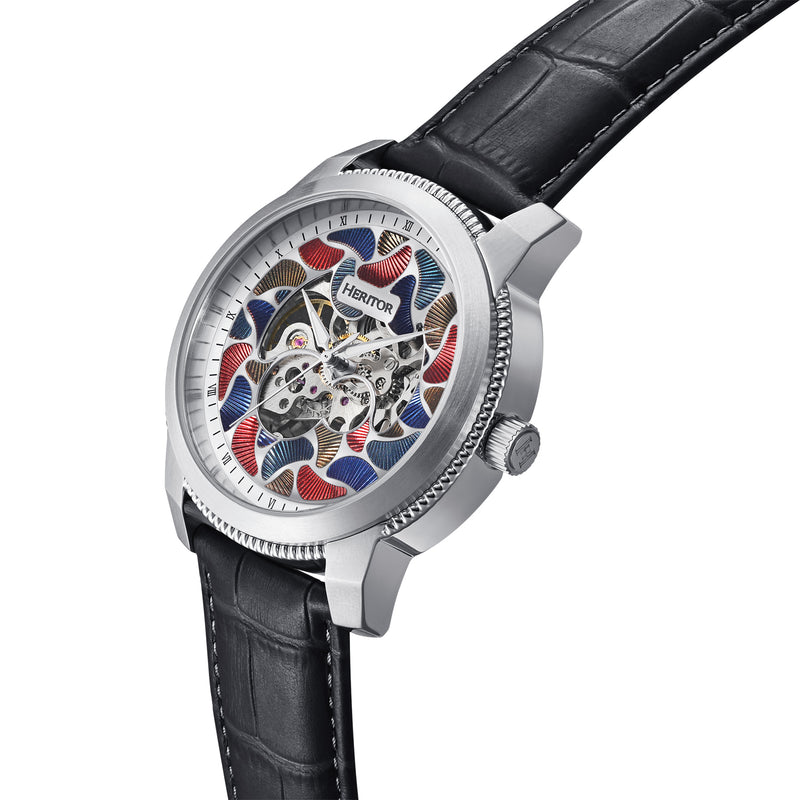 Emmanuel Semi Skeleton Custom Dial Black/Silver MULTICOLOR Dial