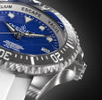 Damascus Swiss Automatic SW200 Deep Marine Explorer II Damascus/Blue Dial/White Strap | Blue Dial