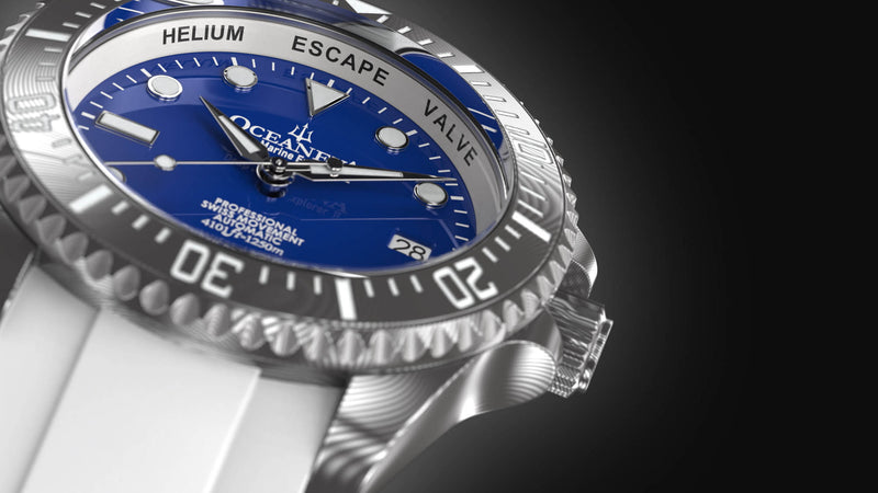 Damascus Swiss Automatic SW200 Deep Marine Explorer II Damascus/Blue Dial/White Strap | Blue Dial