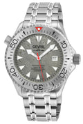 Hudson Yards -Damascus Swiss Automatic SW200-1 - Damascus Steel Gray Dial,  Unidirectional Rotating Bezel Gray Tungsten, 316L | Silver Dial