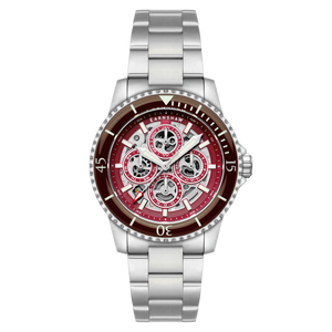 Admiral Duncan Triple Calendar Skeleton Automatic Red / Stainless Steel | Red Dial