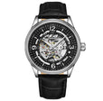 Denmark Automatic Skeleton Watch Black/Leather | Black Dial