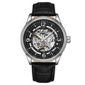 Denmark Automatic Skeleton Watch Black/Leather | Black Dial