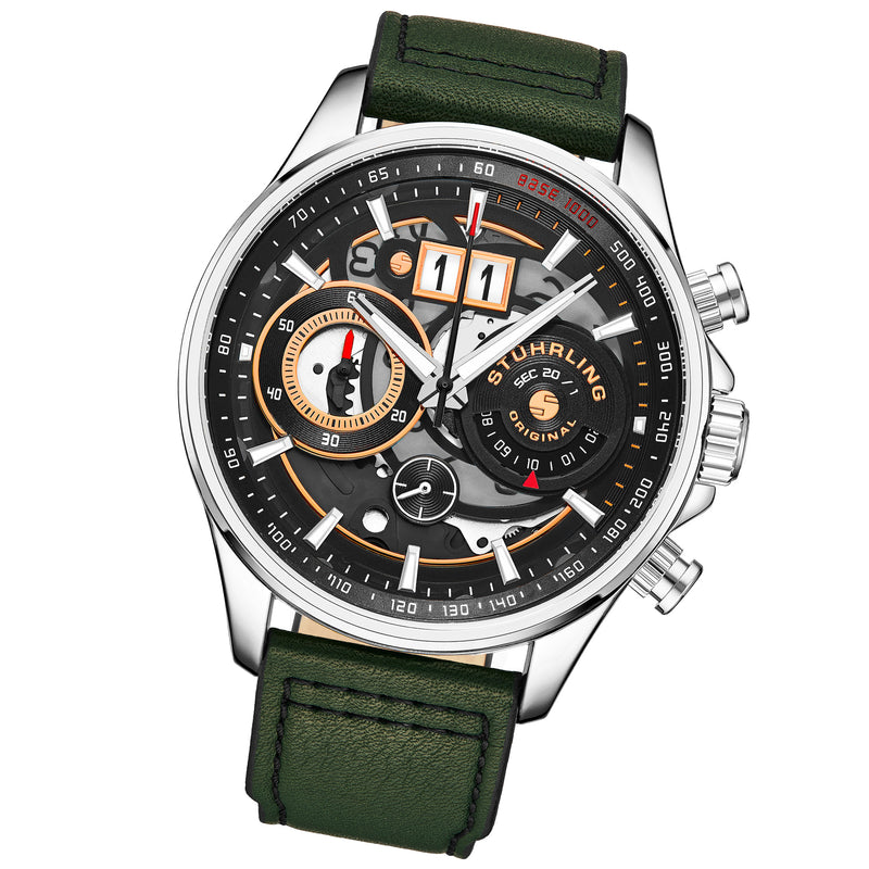 Aviator Green/Leather | Black Dial