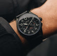 Spitfire Chronograph Black / Black  / Leather | Black Dial