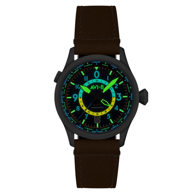 Wingman Worldtimer GMT Automatic Blue / Beige Leather | Blue Dial