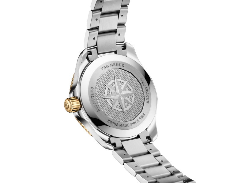 TAG HEUER AQUARACER PROFESSIONAL 200 SOLARGRAPH , 40MM, 200M, 18K GOLD PLATED/ STEEL CASE & BRACEL Blue Dial | Blue Dial