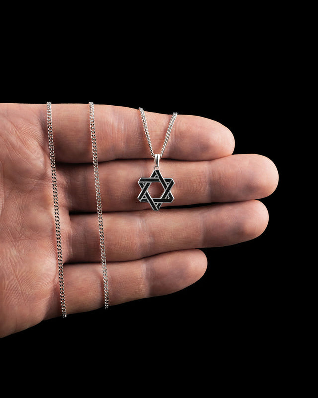 Star Of David Pendant Black Onyx