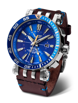 Energia GMT Blue Dial / Brown Leather Blue Dial