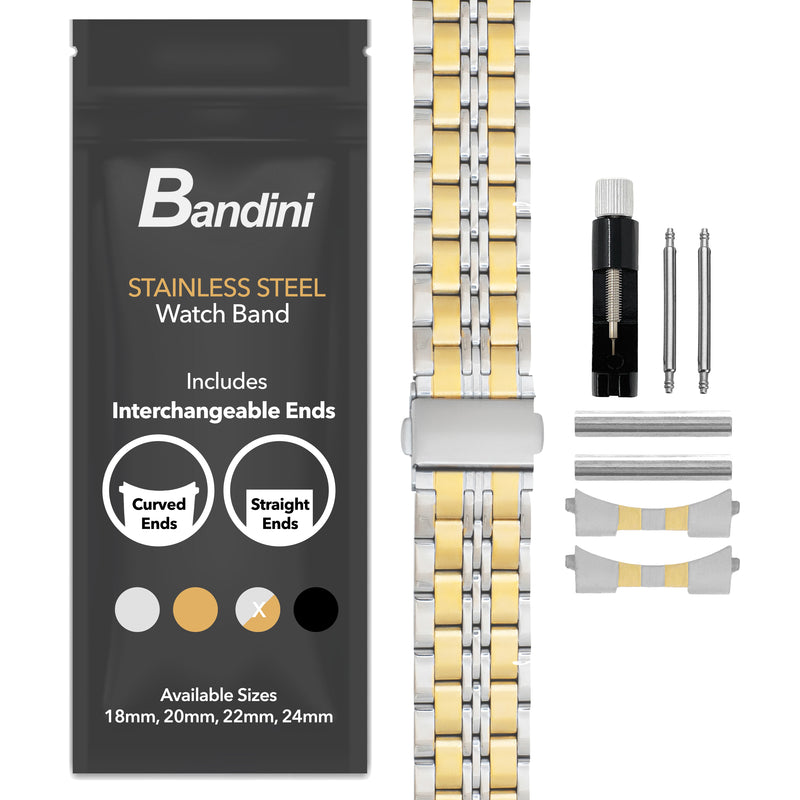 MET.615 | Jubilee Stainless Steel Watch Band 22mm / Two-Tone |  Dial