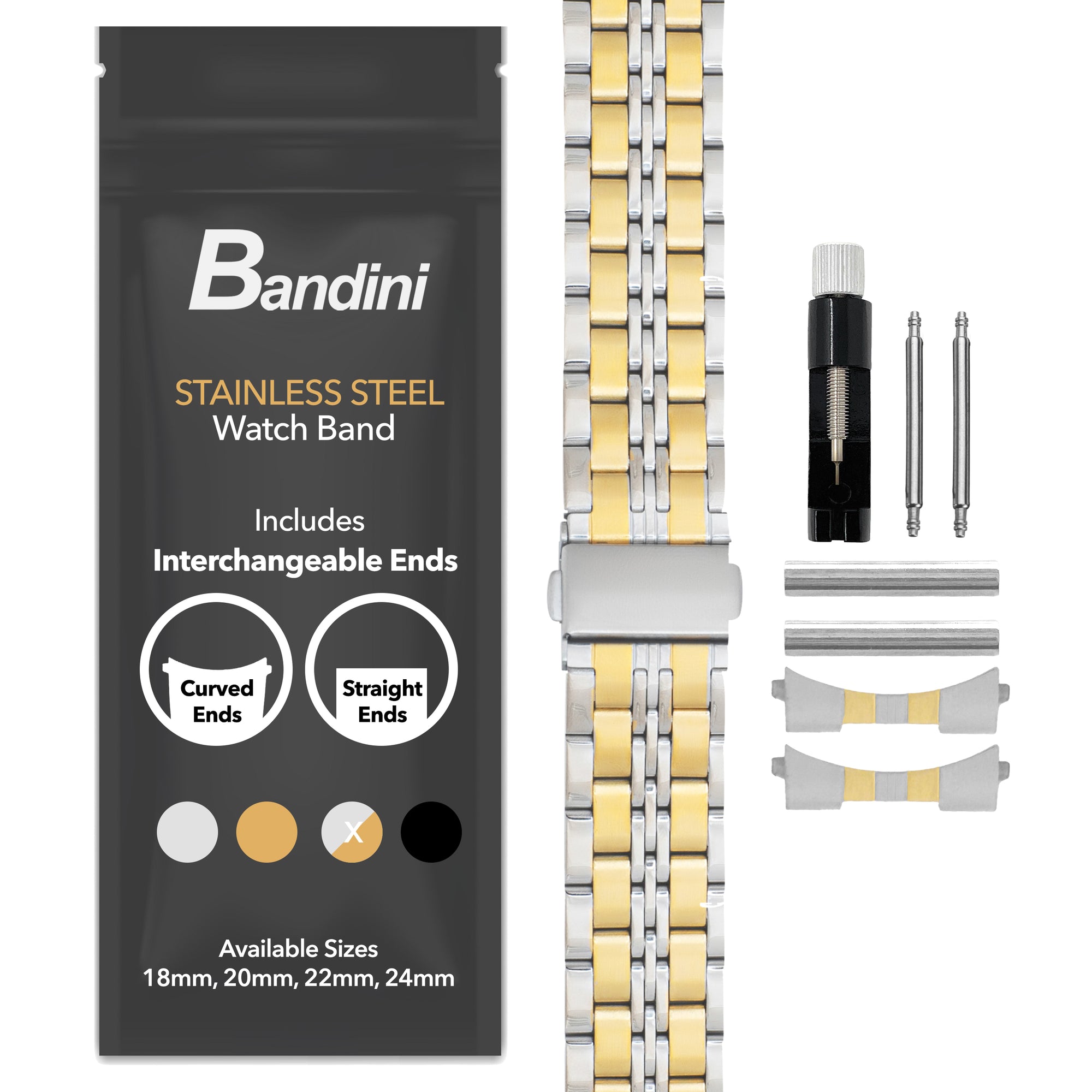 MET.615 | Jubilee Stainless Steel Watch Band 22mm / Two-Tone |  Dial
