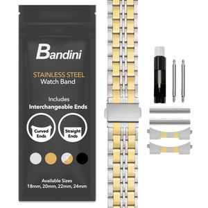 MET.615 | Jubilee Stainless Steel Watch Band 22mm / Two-Tone |  Dial