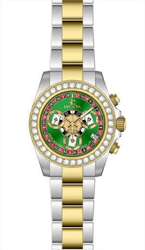 Elite Diamond Green Dial Silver And Gold Stainless Steel Bracelet 42mm Green Dial