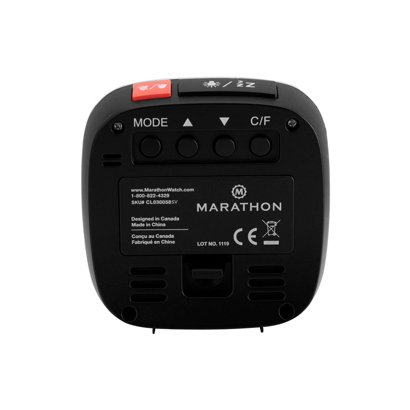 Compact Alarm Clock with Temperature and Date Clock, LCD, Alarm, Mini, Silver (25/50)