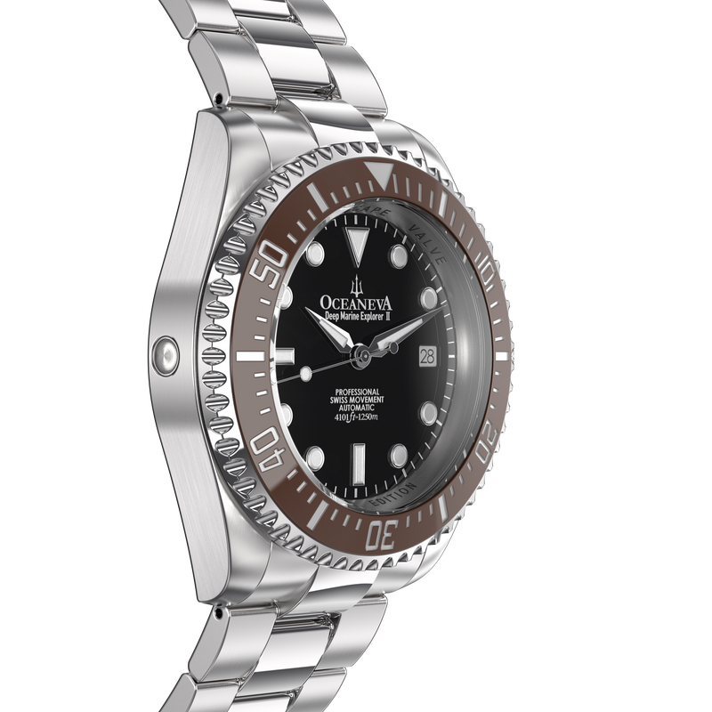 Deep Marine Explorer II Swiss Automatic Brown Bezel| Black Dial