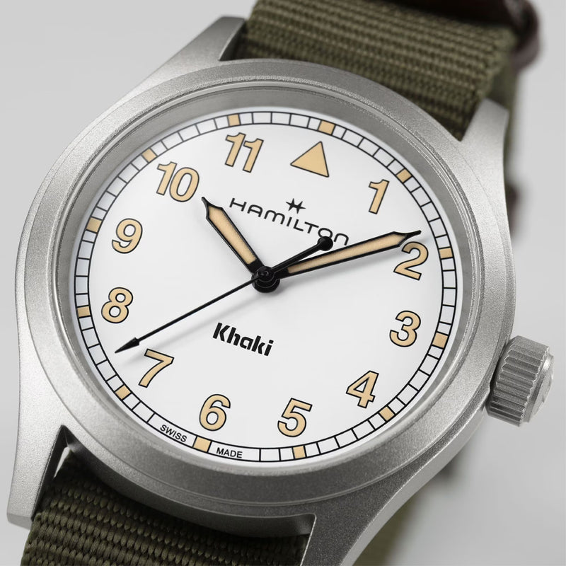 Khaki Field White / Textile | White Dial