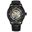 Denmark 3947 Automatic 42mm Skeleton Black Black/Leather | Black Dial