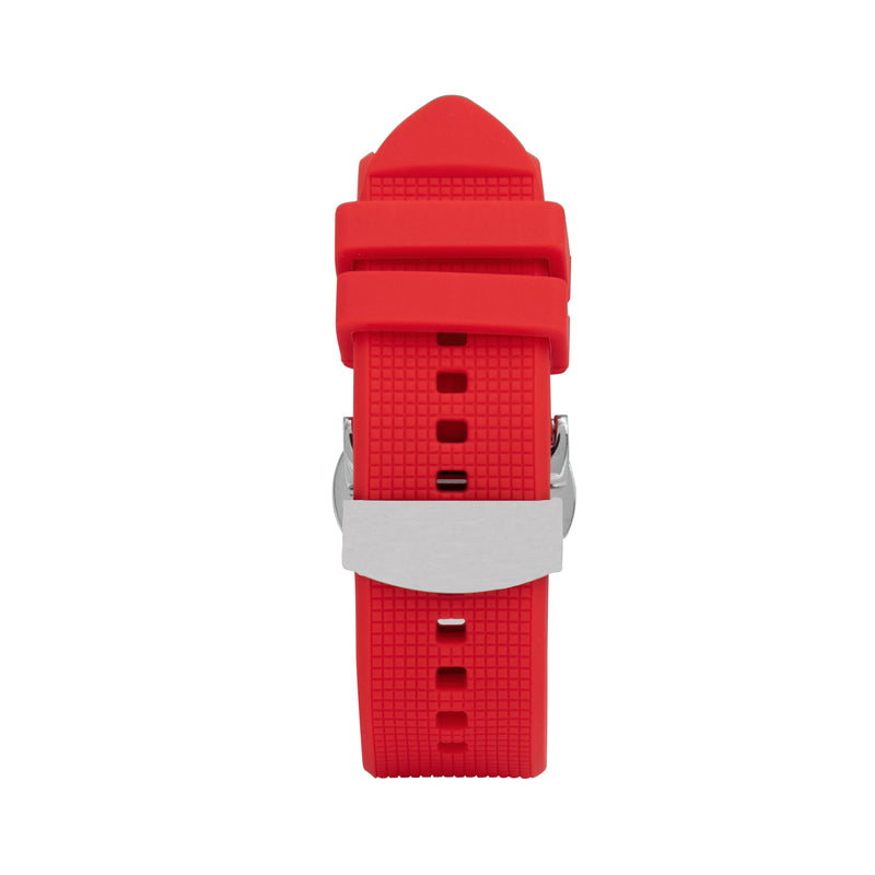 Silicone Adjustable Deployment Band  for Apple Watch Series 8/7/6/5/4/3/2/1/SE Red (38mm | 40mm | 41mm) |  Dial