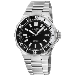 Ticonic Black Enamel Dial 316L Stainless Steel Bracelet Black/White Bezel 44mm Black Dial