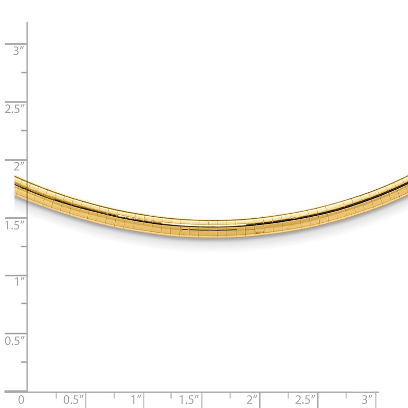 14k 4mm Domed Omega Necklace 1451 |  Dial