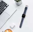 Thick Leather Racer Band with Stitch for Apple Watch Series 8/7/6/5/4/3/2/1/SE Blue (38mm | 40mm | 41mm) |  Dial