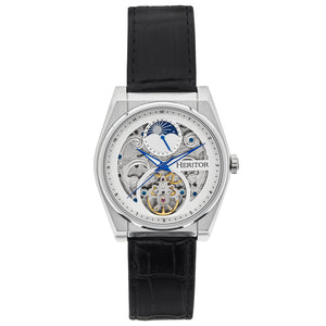 Daxton Semi Skeleton Black/White | White Dial