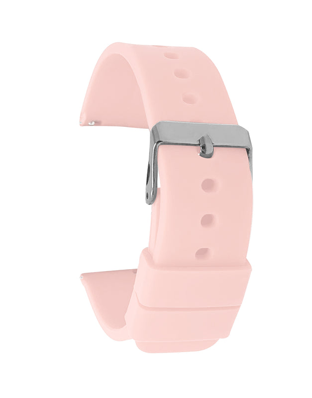 SIL.100 | Quick Release Slim Soft Rubber Silicone Watch Band - 22mm, Pink 22mm / Pink |  Dial