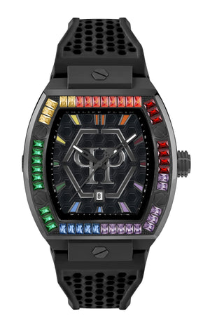 THE HEXAGON PHANTOM 44MM Black / Polyurethane Black Dial