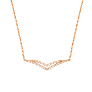 Daffodil Bar Necklace 18k Rose Gold