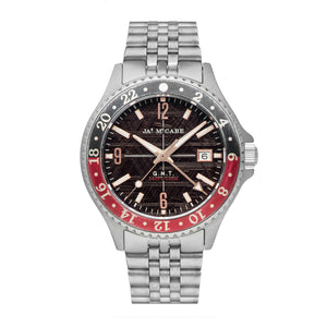 Baja GMT Red & Black / Stainless Steel | Brown Dial