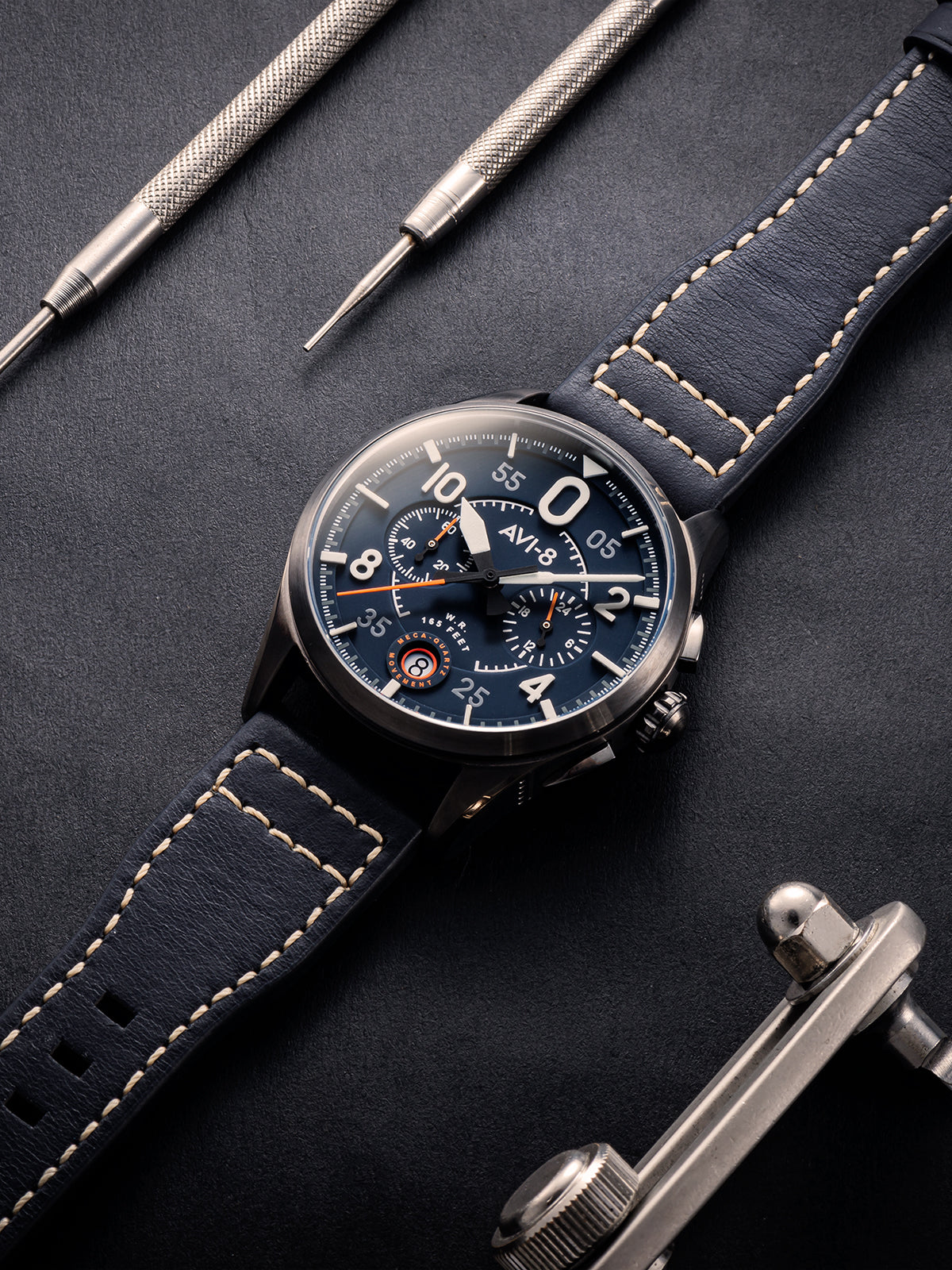 Spitfire Chronograph Blue / Leather | Blue Dial