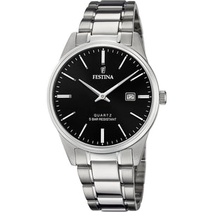 Acero clasico Black / Stainless Steel | Black Dial