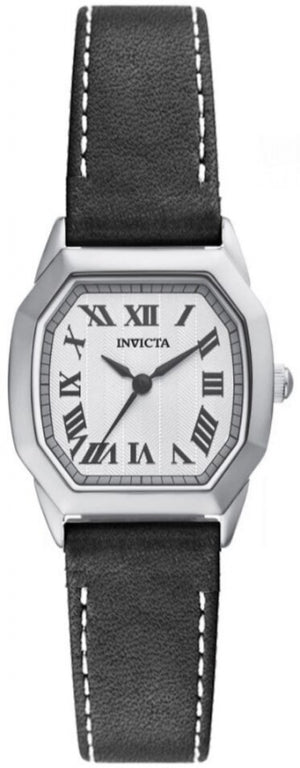 Wildflower Lady Silver-Tone Dial / Black Leather Strap Silver-tone Dial