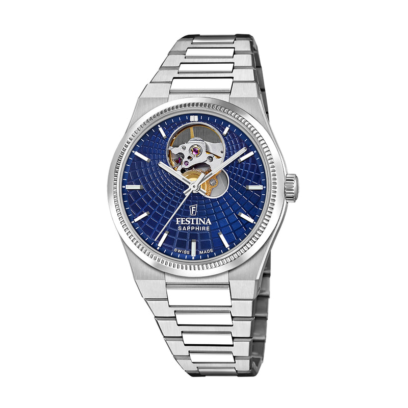 Rive Open Heart Blue / Stainless Steel | Blue Dial