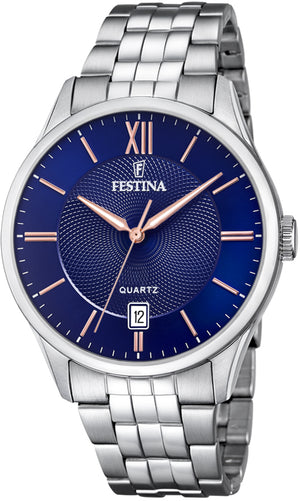 Classics Blue / Stainless Steel / Rose Gold | Blue Dial
