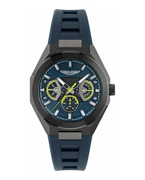 TKS Gunmetal IP/Blue Silicone Strap Blue Dial