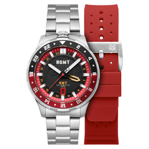 GLOBEMASTER GMT AUTOMATIC Black & Red / Stainless Steel | Black Dial