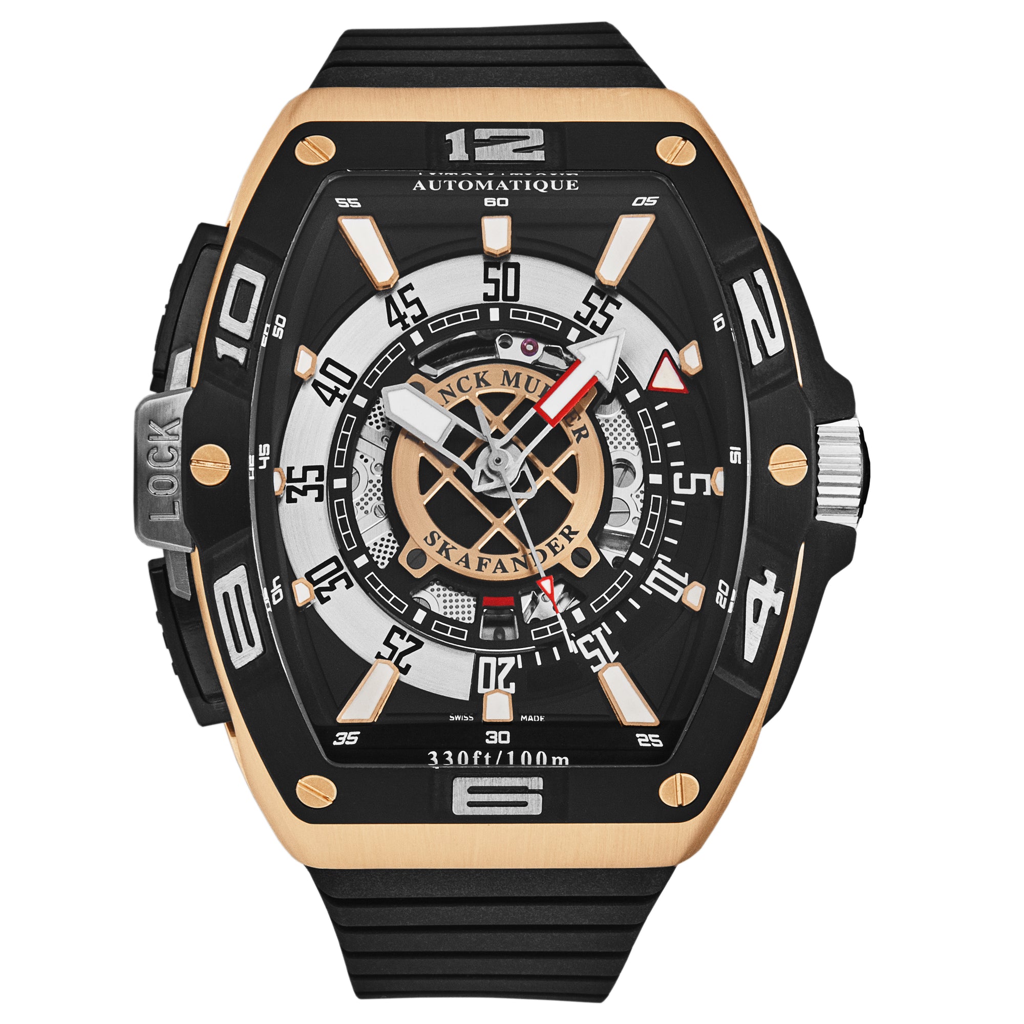 SkaFander 46SCSKFBLKBKGD2 / Black, Openworked | Black Dial