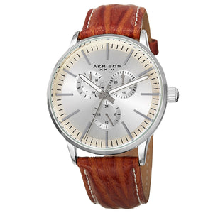 Omni Silver Tone/Silver Tone Alloy/Leather | Silver Dial