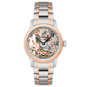 Bauer Mechanical Skeleton Rose Gold / Stainless Steel | Rose Gold Dial