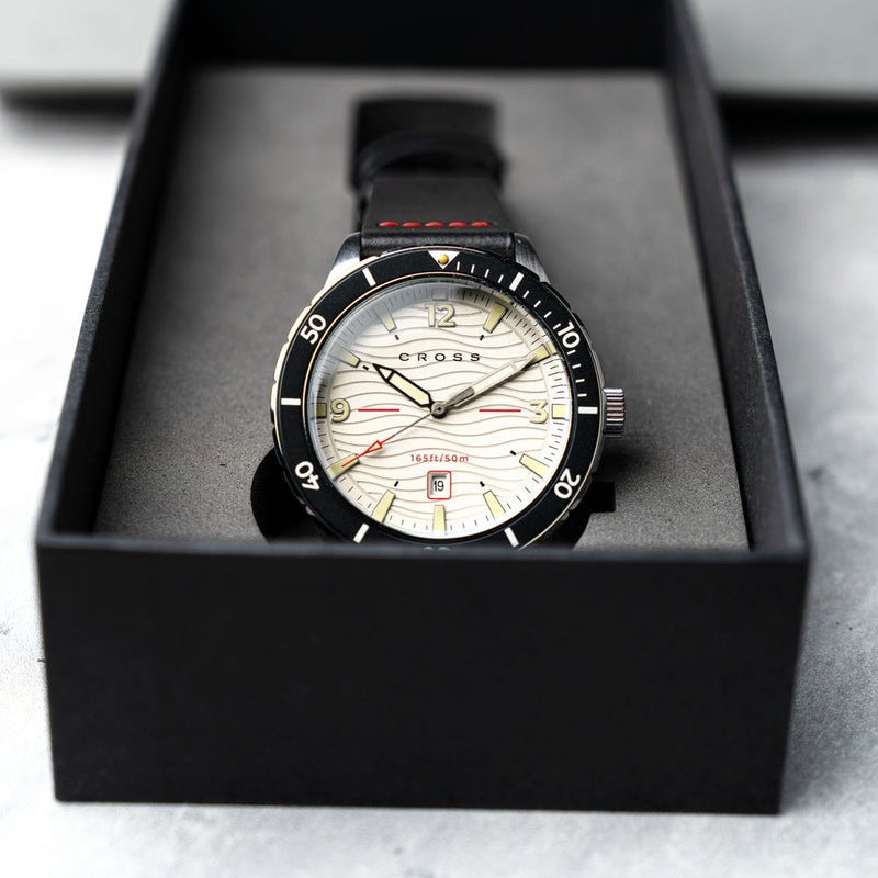 Cross Baskerville Quartz Grey / Black Leather |  Dial