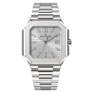 Tenuis Ultra-Thin Swiss Movement Automatic Watch Silver Bezel| Silver, sunray Dial