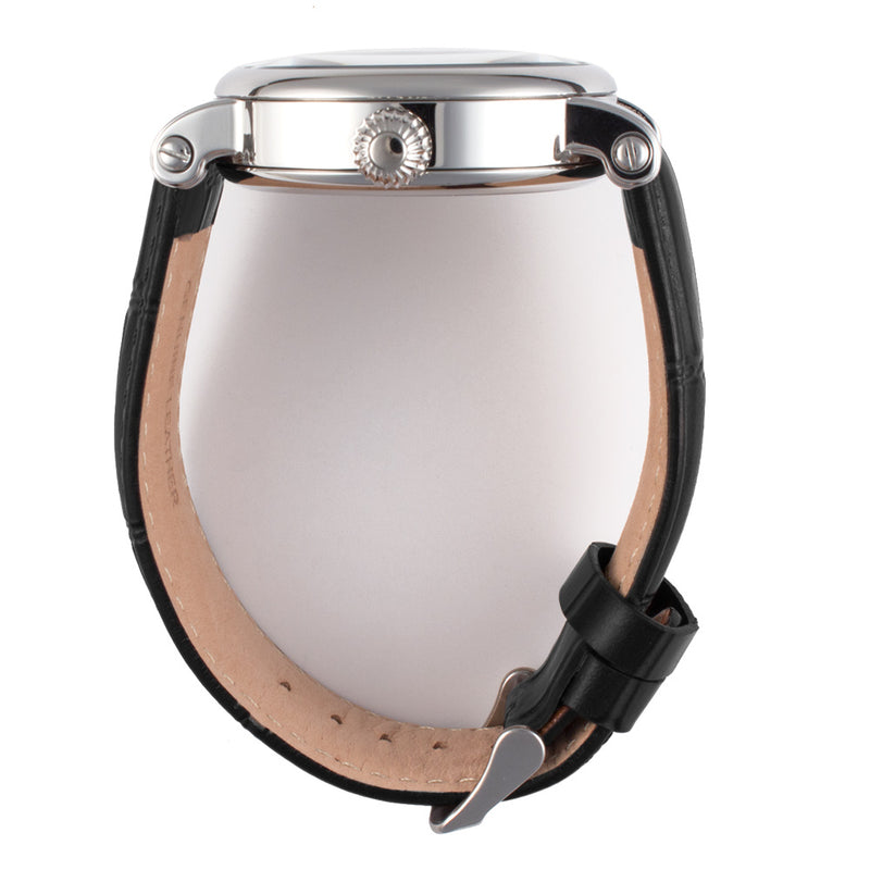 Traveller Series black leather/two tone | White Dial